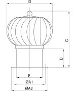 Ventilační hlavice s přírubou Ø300 mm hliníková
