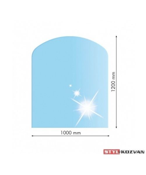 Sklo pod kachle - SKOSENÝ OBLÚK