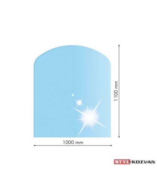 Sklo pod kachle - SKOSENÝ OBLÚK