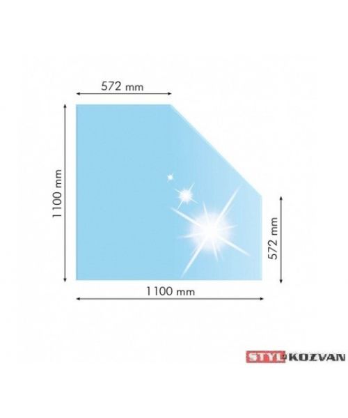 Sklo pod kachle - SKOSENÝ ROH